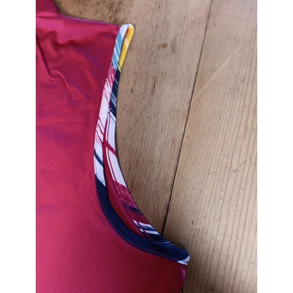 IZOD Golf SwingFlex Tank Top Women XL Red Multi Stripe Sleeveless Activewear NWT - Picture 4 of 6
